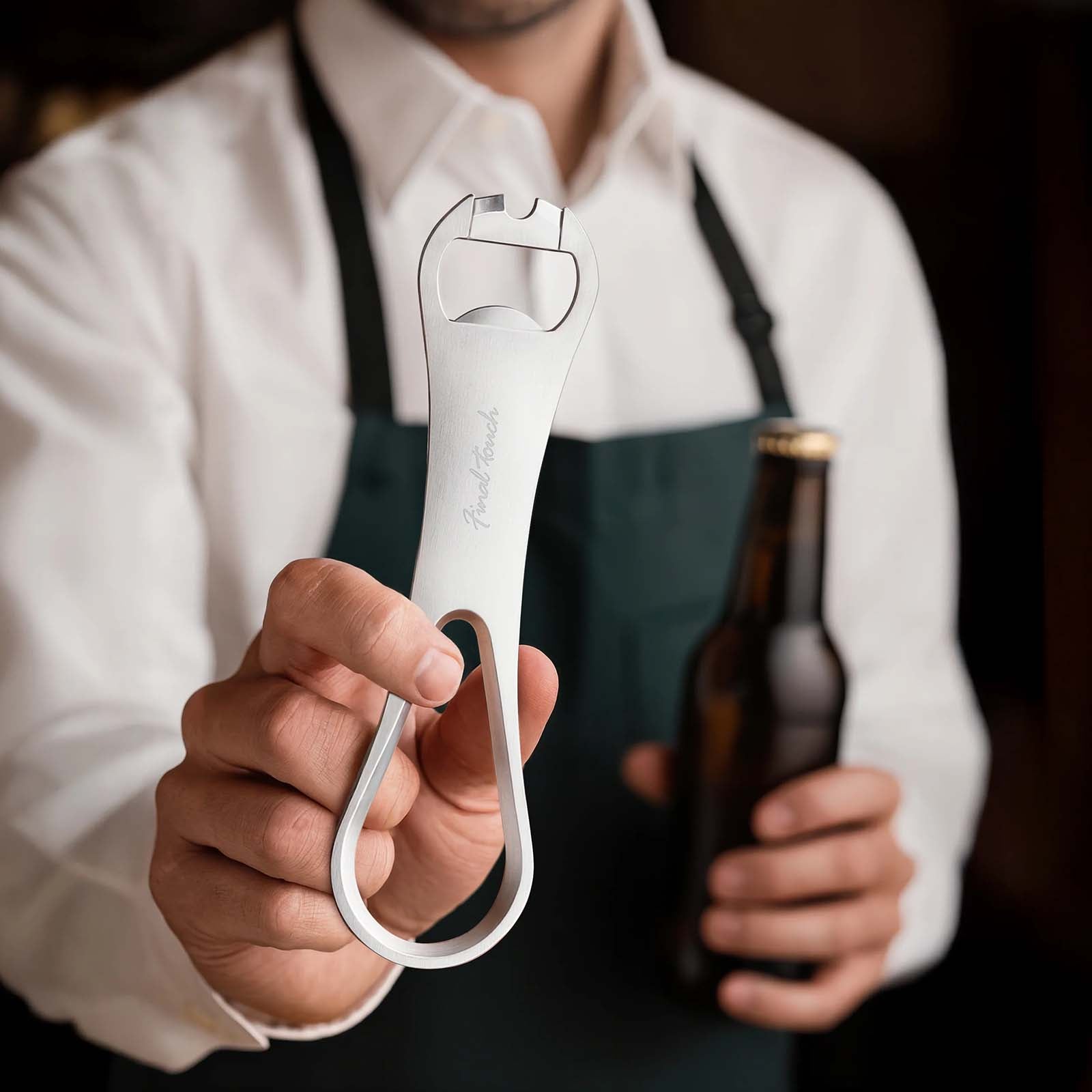 Final Touch ProBlade+ Speed Bottle Opener & Spout Remover, Stainless Steel