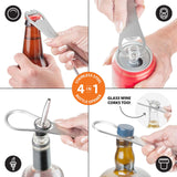 Final Touch ProBlade+ Speed Bottle Opener & Spout Remover, Stainless Steel