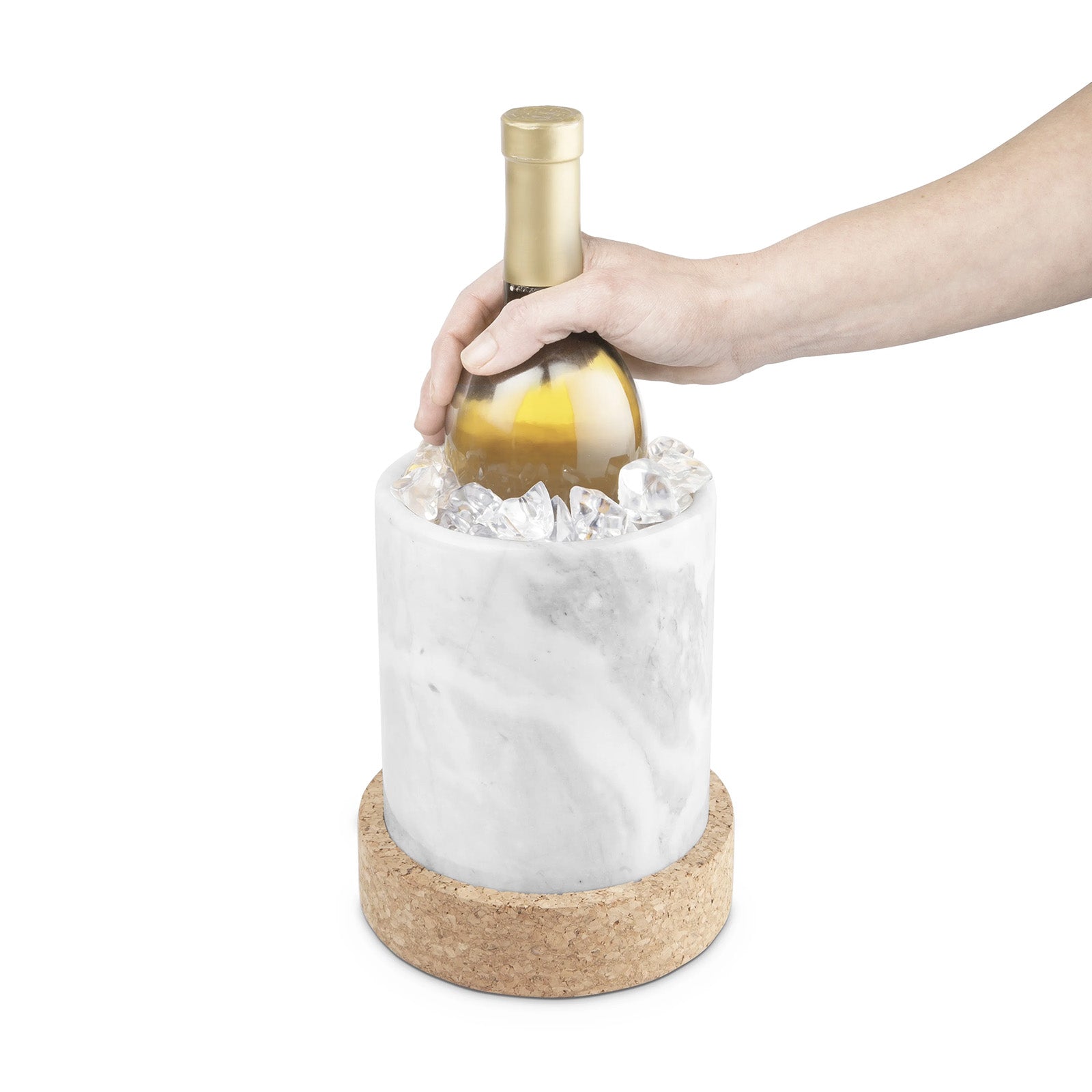 Final Touch Large Cork & Marble Wine Chiller, Natural Marble & Portuguese Cork