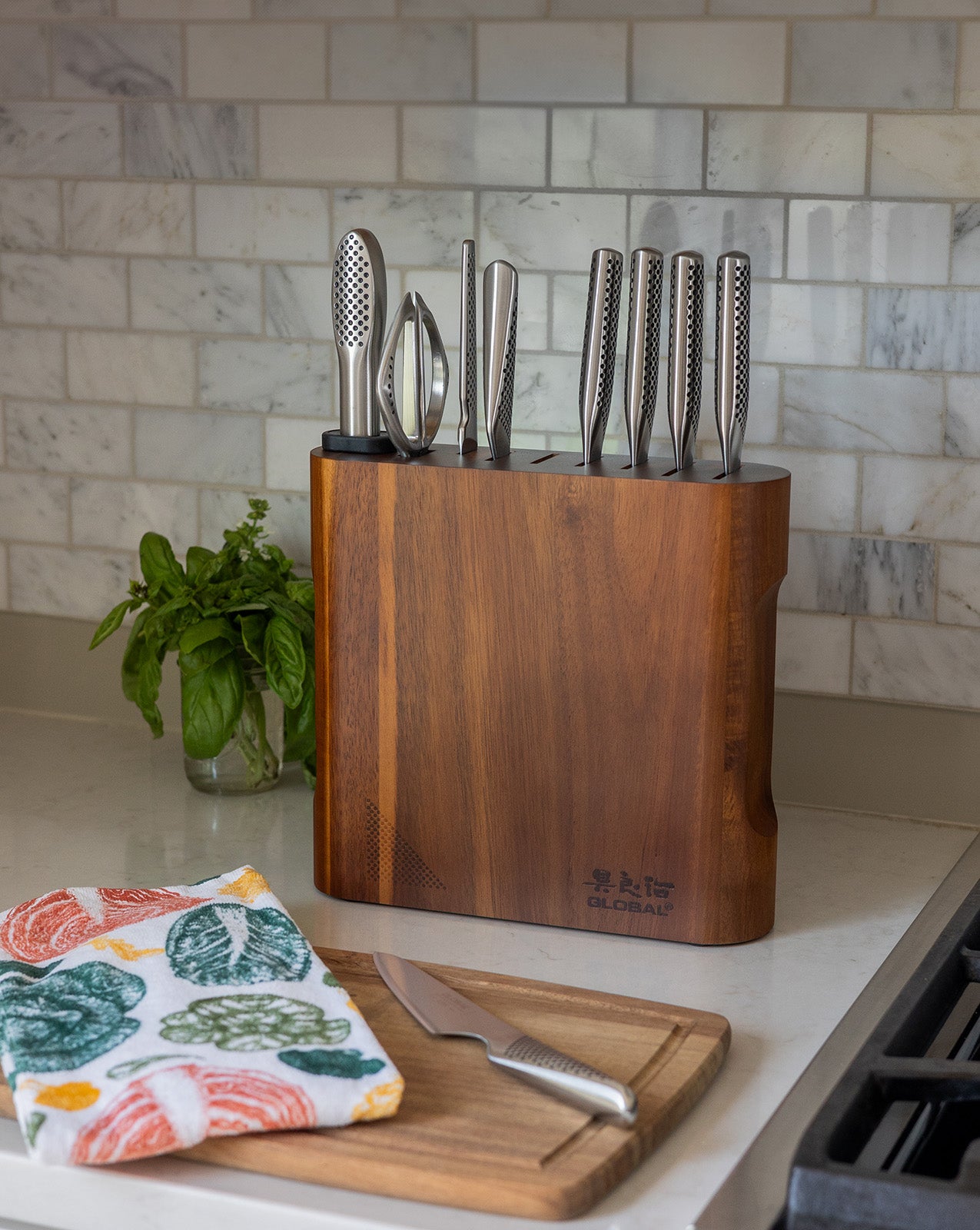 Global Kanpeki 10-Piece Knife Block Set, Acacia