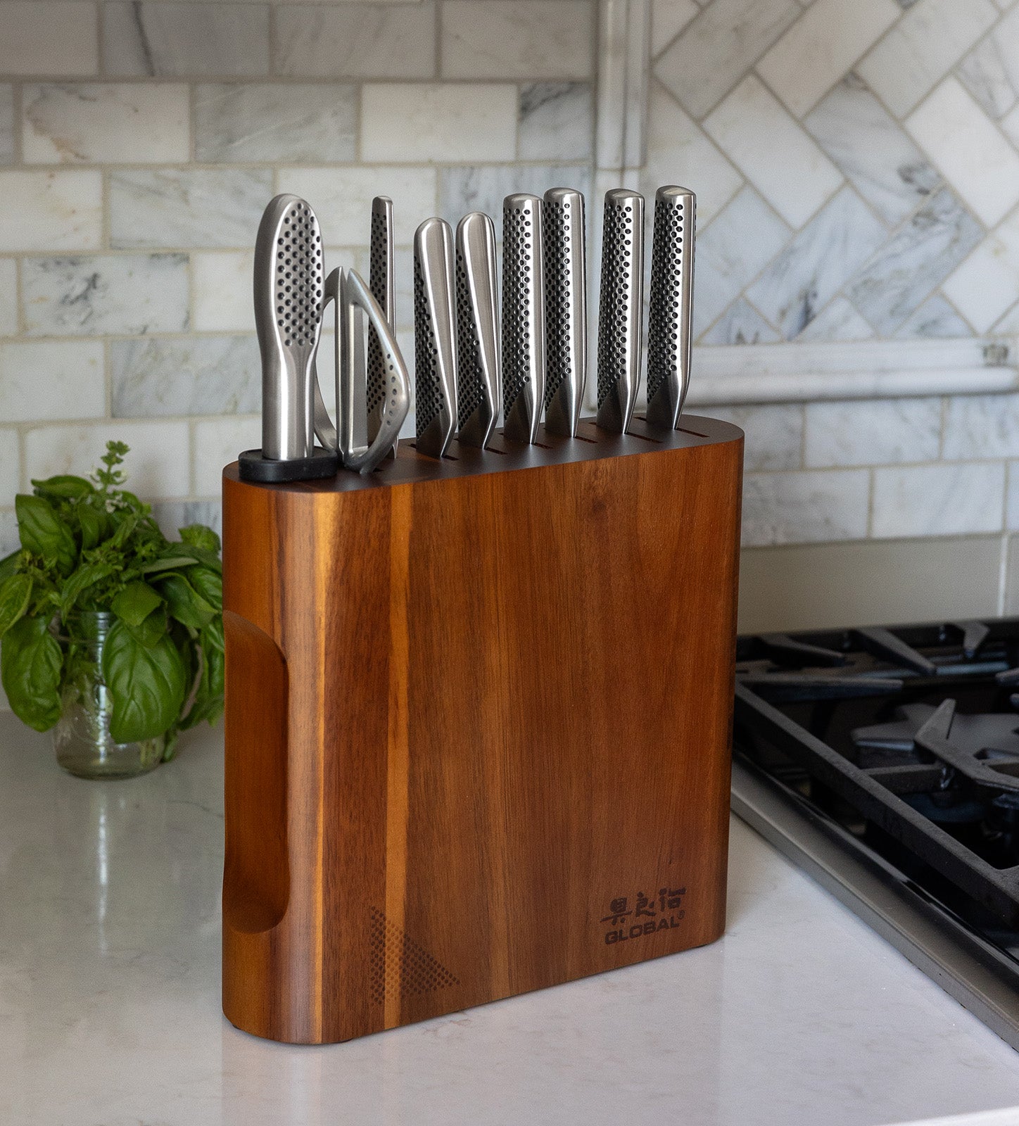 Global Kanpeki 10-Piece Knife Block Set, Acacia