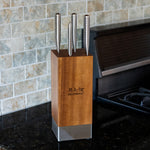 Global Toshi 5 Piece Knife Block Set, Acacia