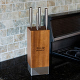 Global Toshi 5 Piece Knife Block Set, Acacia