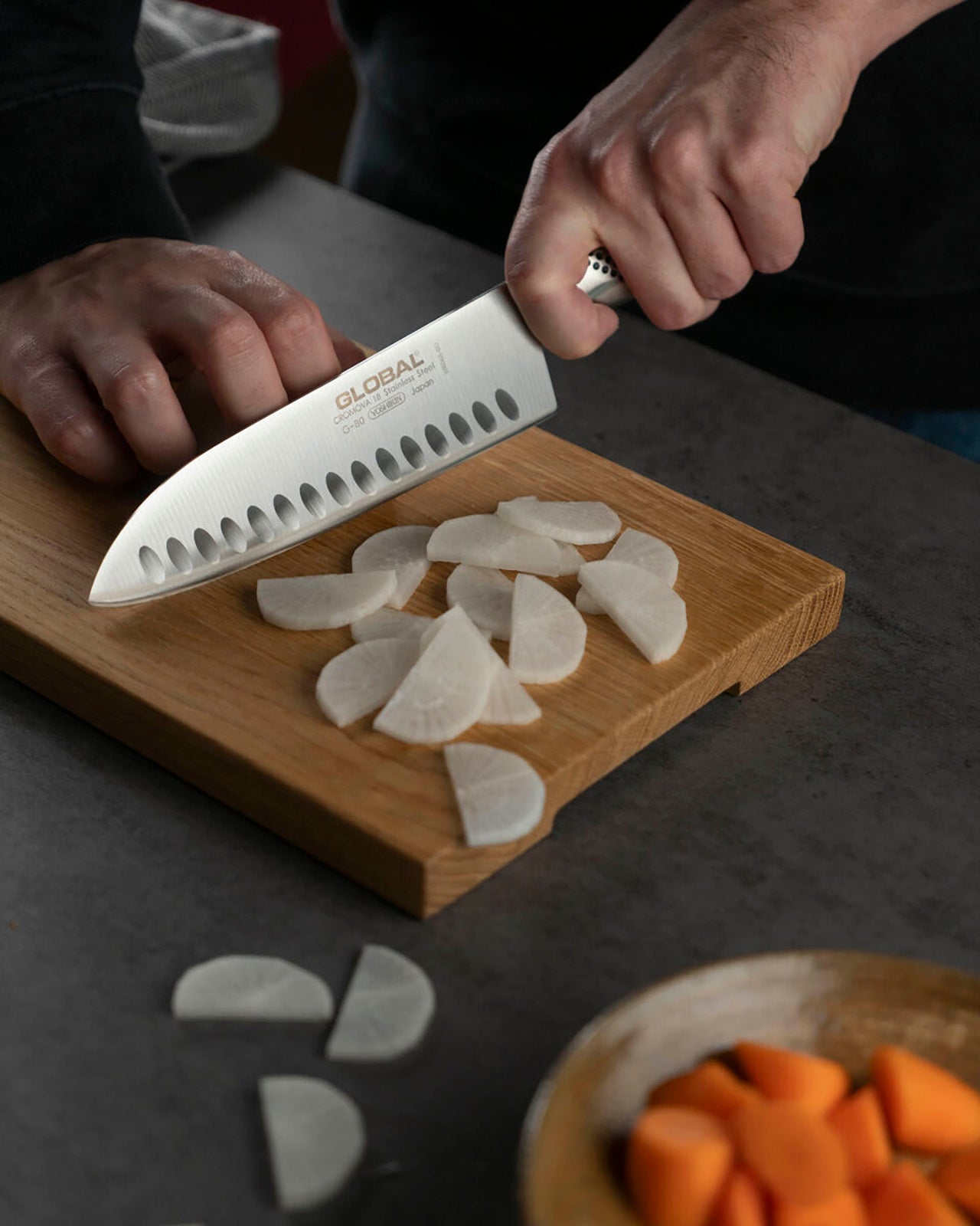 Global 7-Inch Hollow Ground Santoku Knife