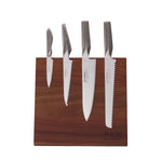 Global Bitoku Classic Essentials 5 Piece Knife Set with Magnetic Block, Acacia