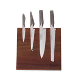 Global Bitoku Classic Essentials 5 Piece Knife Set with Magnetic Block, Acacia