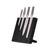 Global Bitoku Classic Essentials 5 Piece Knife Set with Magnetic Block, Rubberwood