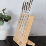 Global Bitoku SAI Essentials 5 Piece Knife Set with Magnetic Block, Hardwood