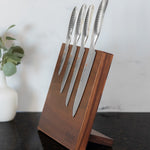 Global Bitoku SAI Essentials 5 Piece Knife Set with Magnetic Block, Acacia