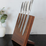 Global Bitoku SAI Essentials 5 Piece Knife Set with Magnetic Block, Acacia