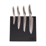 Global Bitoku SAI Essentials 5 Piece Knife Set with Magnetic Block, Rubberwood