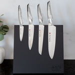 Global Bitoku SAI Essentials 5 Piece Knife Set with Magnetic Block, Rubberwood