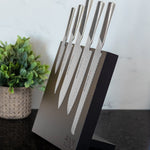 Global Bitoku Ukon Essentials 6 Piece Knife Set with Magnetic Block, Rubberwood