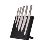 Global Bitoku Ukon Essentials 6 Piece Knife Set with Magnetic Block, Rubberwood