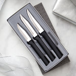 Rada 3 Piece Paring Knives Galore Set with Gift Box, Black Handles