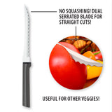Rada 3 Piece Paring Knives Galore Set & 5-Inch Tomato Slicer Stainless Steel Serrated Blade, Black Handless