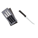 Rada 3 Piece Paring Knives Galore Set & 5-Inch Tomato Slicer Stainless Steel Serrated Blade, Black Handless