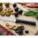 Rada 3 Piece Paring Knives Galore Set & 1.75-Inch Swivel Vegetable Peeler, Black Handless