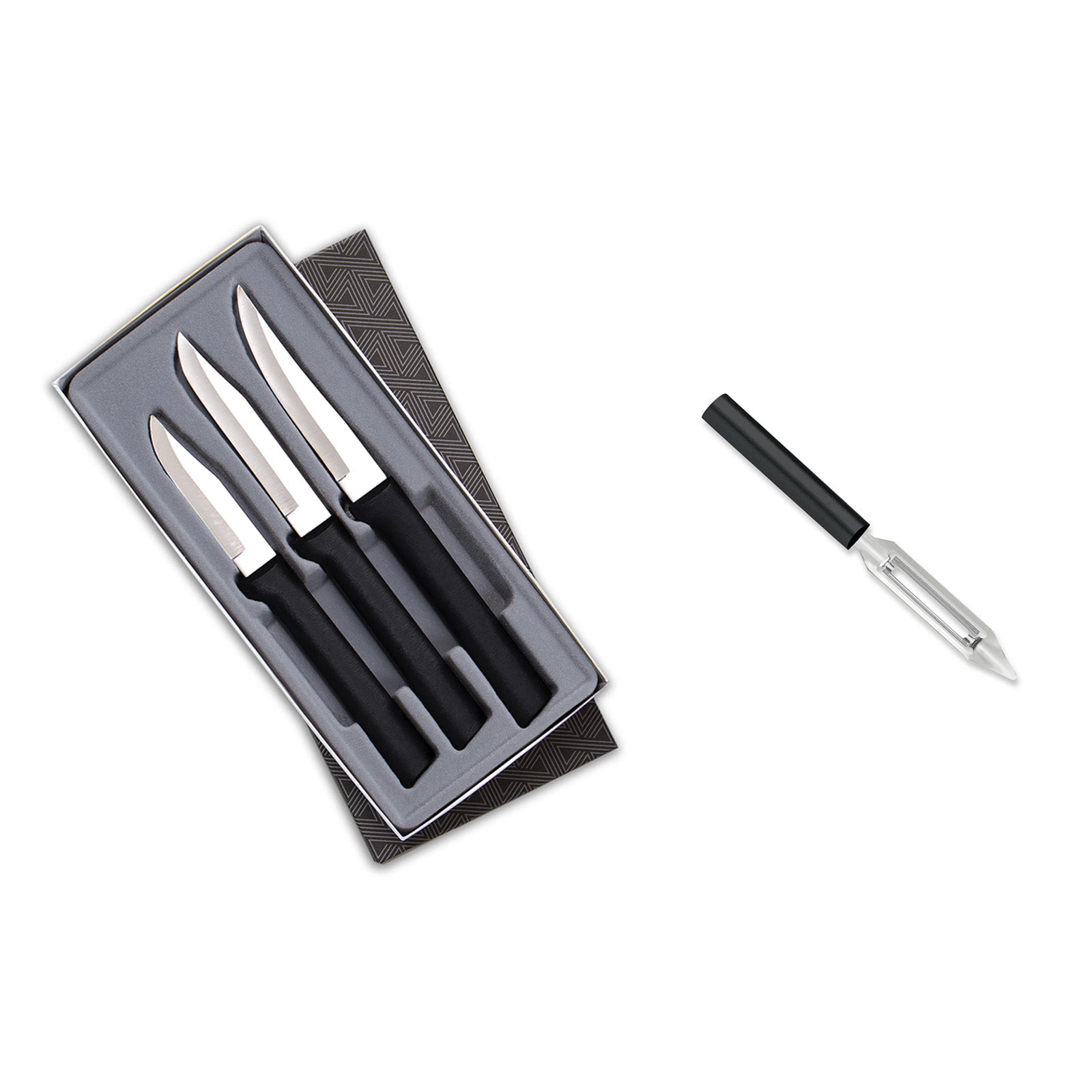 Rada 3 Piece Paring Knives Galore Set & 1.75-Inch Swivel Vegetable Peeler