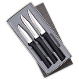 Rada 3 Piece Paring Knives Galore Set with Gift Box, Black Handles