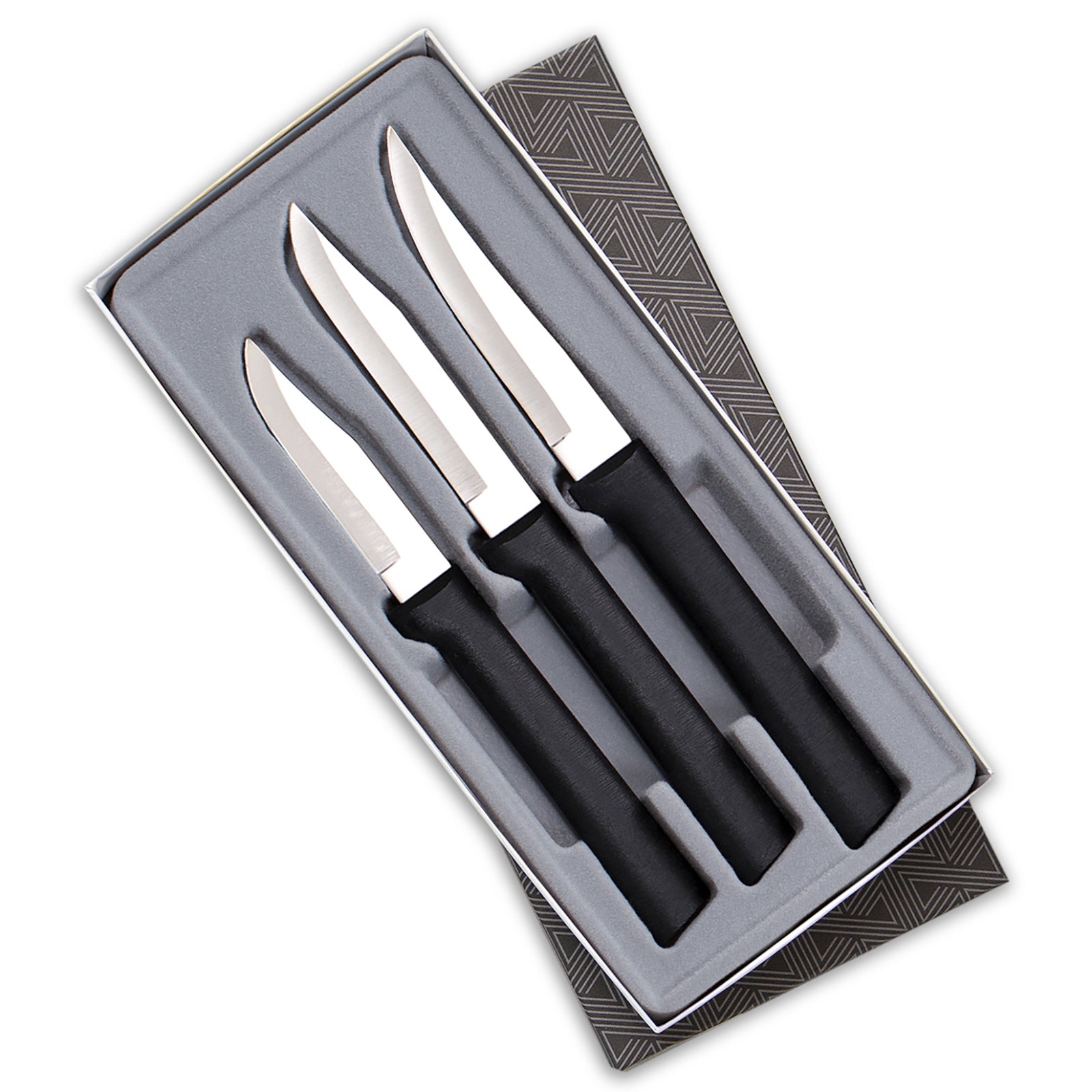 Rada 3 Piece Paring Knives Galore Set with Gift Box, Black Handles