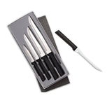 Rada 4 Piece Wedding Register Set & 5-Inch Tomato Slicer Stainless Steel Serrated Blade, Black Handles