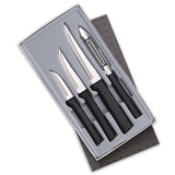 Rada 4 Piece Meal Prep Knife Set in Gift Box, Black Handles