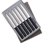 Rada 6 Piece Steak Knife Set in Gift Box, Black Handles