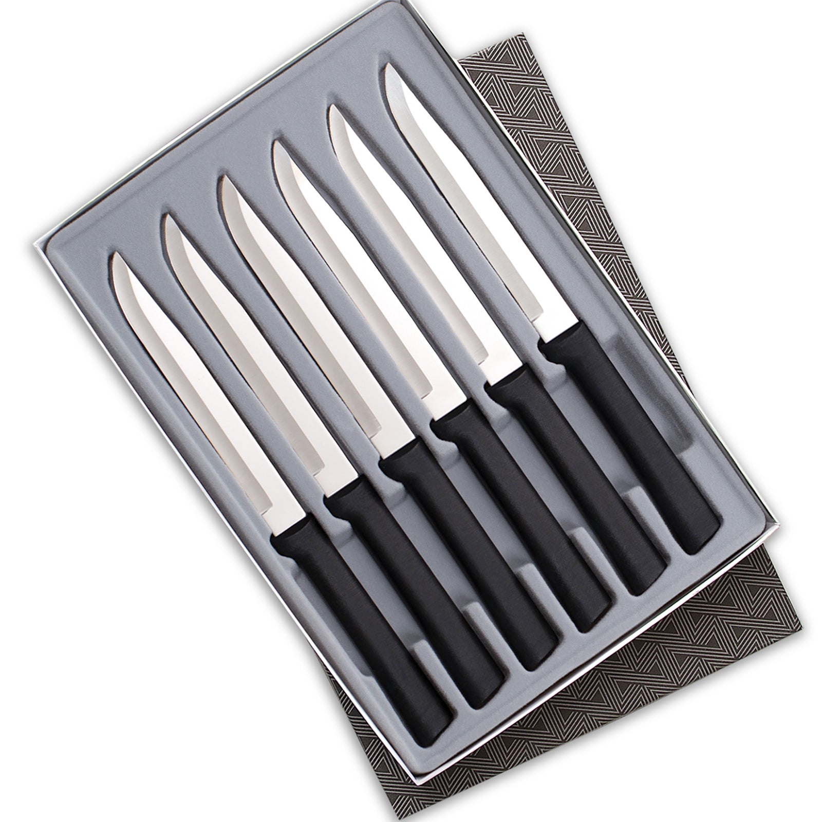 Rada 6 Piece Steak Knife Set in Gift Box, Black Handles