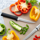 Rada 2 Piece Paring Knife Set with Sharpener and Gift Box, Black Handles