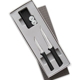 Rada 2 Piece Paring Knife Set with Sharpener and Gift Box, Black Handles