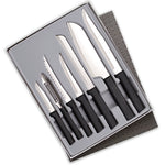 Rada 7 Piece Knife Starter Set with Gift Box, Black Handles