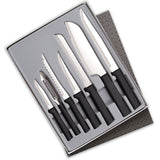 Rada 7 Piece Knife Starter Set with Gift Box, Black Handles