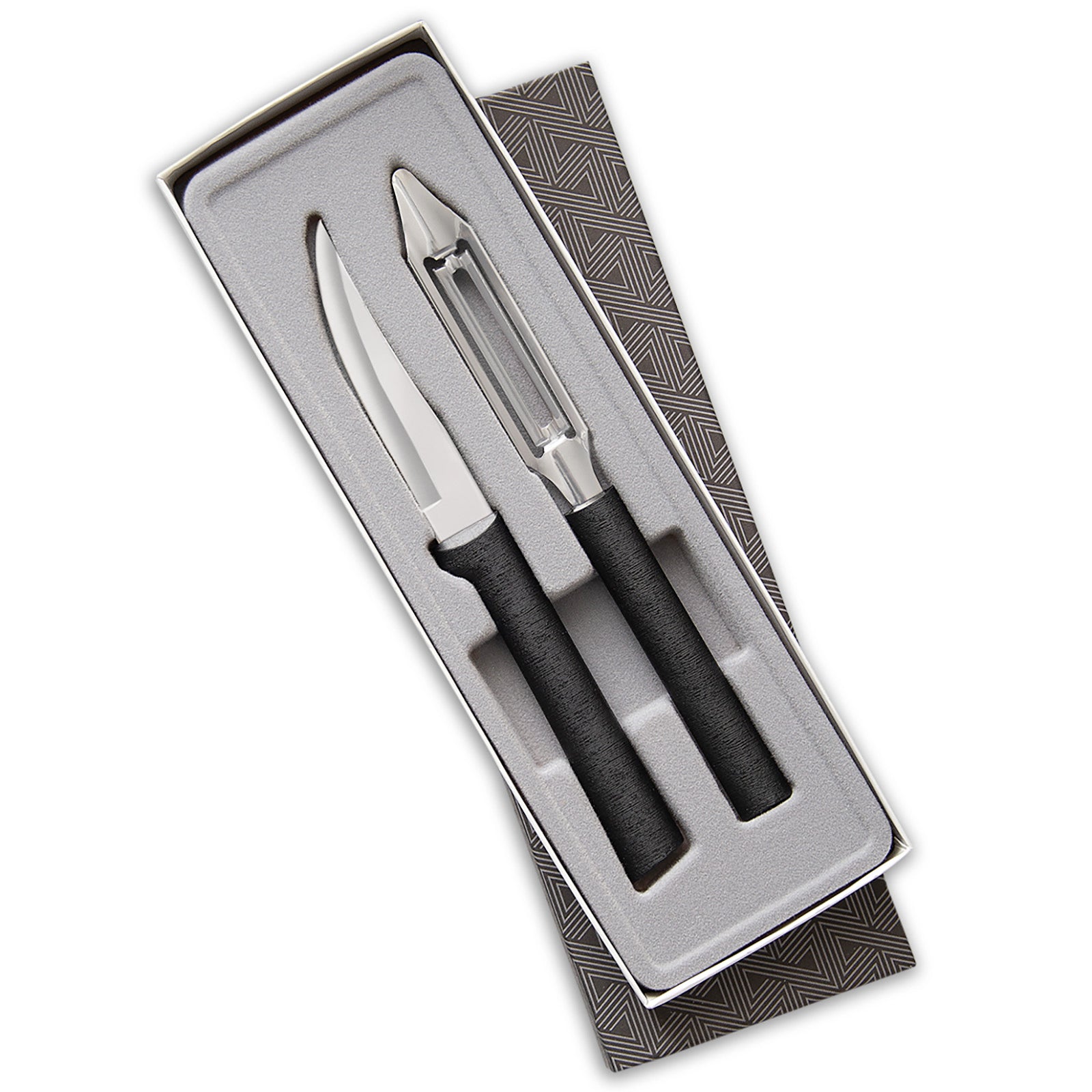 Rada 2 Piece Pare & Peel Knife Set with Gift Box, Black Handles