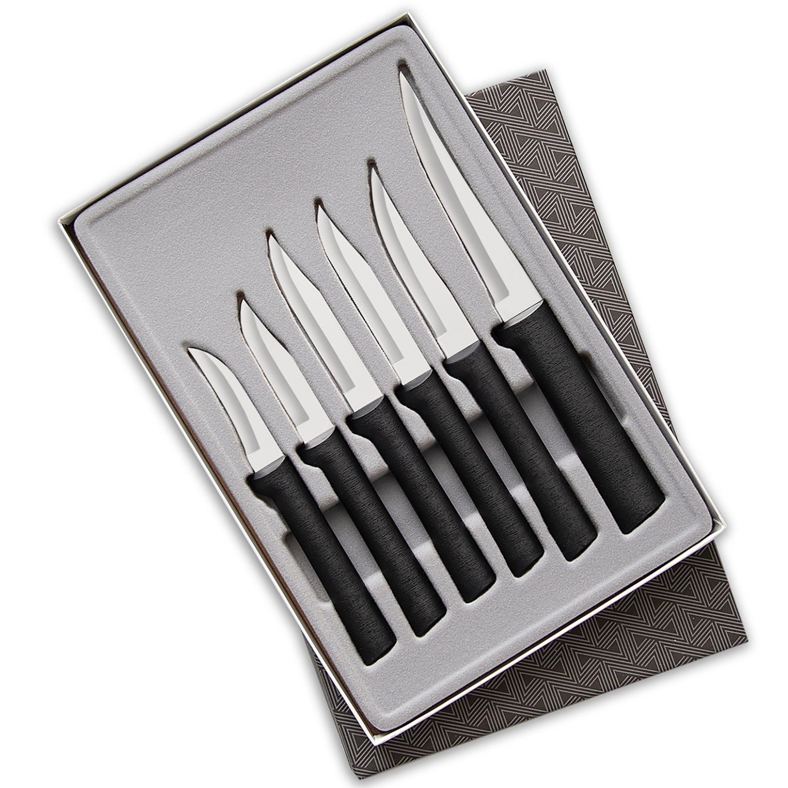 Rada 6 Piece All-Star Paring Knife Gift Set, Black Handles