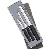 Rada 3 Piece Sensational Serrations Knife Set, Black Handles