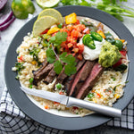 Rada 8 Piece Meat Lover's Set with Carving Set and Steak Knives, Black Handles