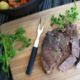 Rada 8 Piece Meat Lover's Set with Carving Set and Steak Knives, Black Handles