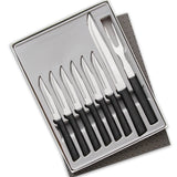 Rada 8 Piece Meat Lover's Set with Carving Set and Steak Knives, Black Handles