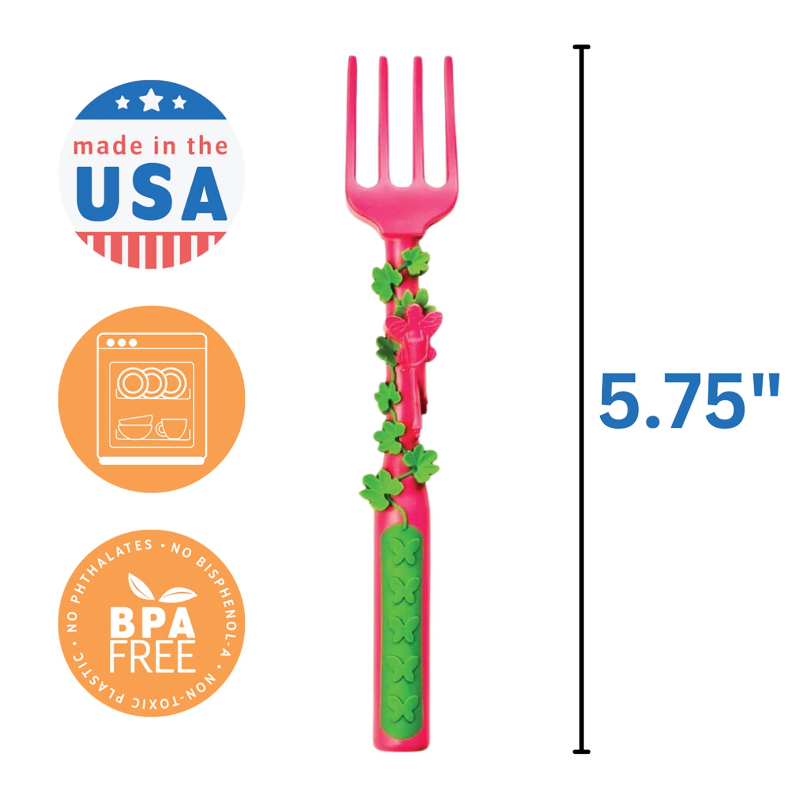 Constructive Eating Garden Fairy Utensil and Divided Plate Set for Kids and Toddlers