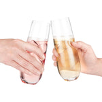 Final Touch Bubbles Sparkling, Champagne, Bubbly Glass Set with Opener - 10 oz (300 ml)