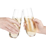 Final Touch Bubbles Sparkling Wine / Champagne Stemless Glasses - Set of 4