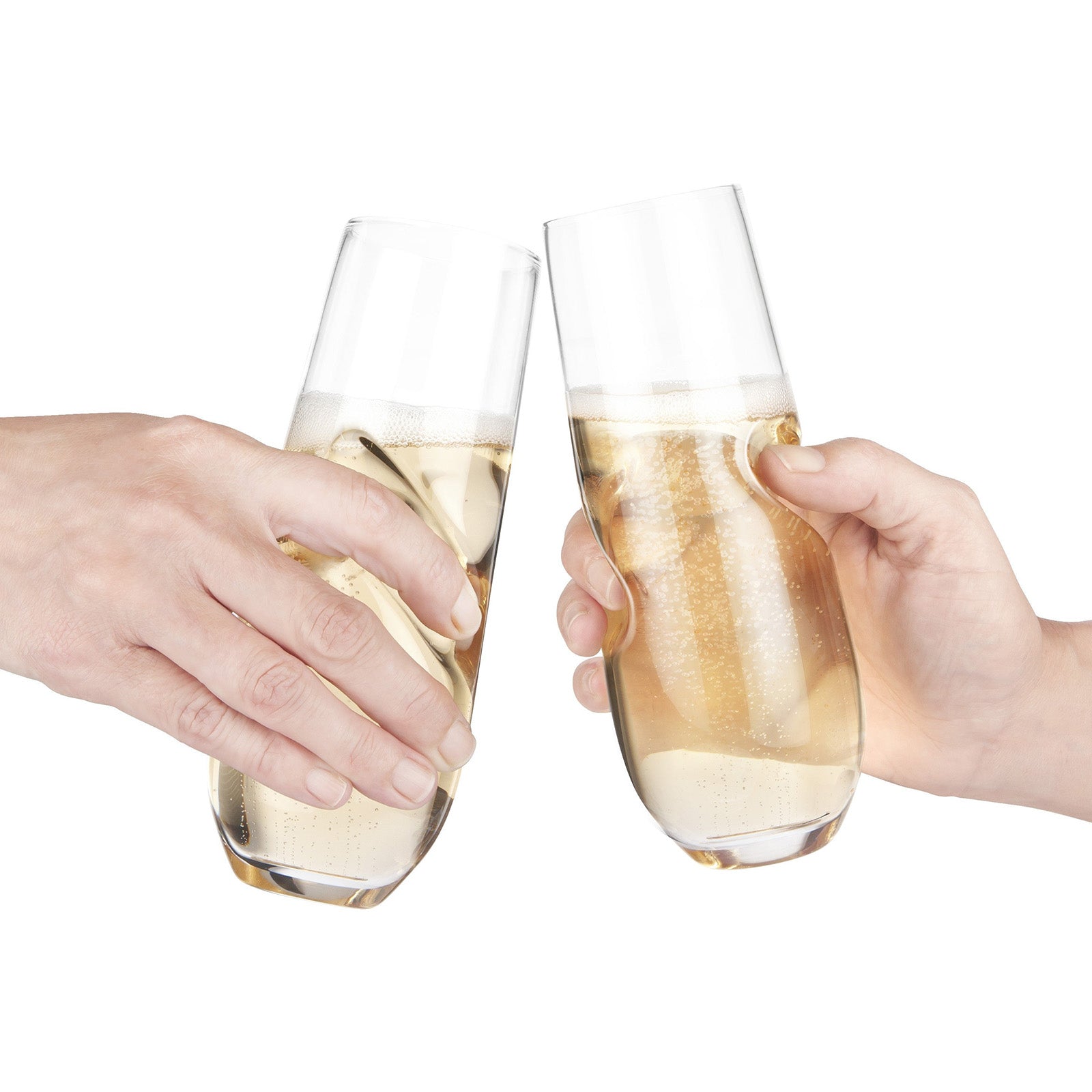 Final Touch Bubbles Sparkling Wine / Champagne Stemless Glasses - Set of 4