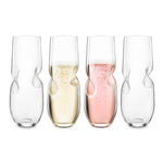 Final Touch Bubbles Sparkling Wine / Champagne Stemless Glasses - Set of 4