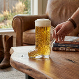 Final Touch Wild West Boot Glass, 22 oz / 650 ml, Clear Glass