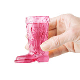 Final Touch Wild West Cowboy Boot Shotglass Set with Horseshoe Shaped Serving Tray, Pink