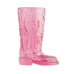 Final Touch Wild West Cowboy Boot Shotglass Set with Horseshoe Shaped Serving Tray, Pink