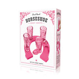 Final Touch Wild West Cowboy Boot Shotglass Set with Horseshoe Shaped Serving Tray, Pink