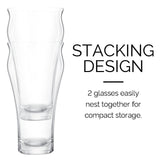 Final Touch Brewhouse Beer Glass - Set of 4 - 17 oz (500 ml)