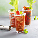 Final Touch Bloody Mary Time Cocktail Glasses, Set of 3, Gold, Silver & Black
